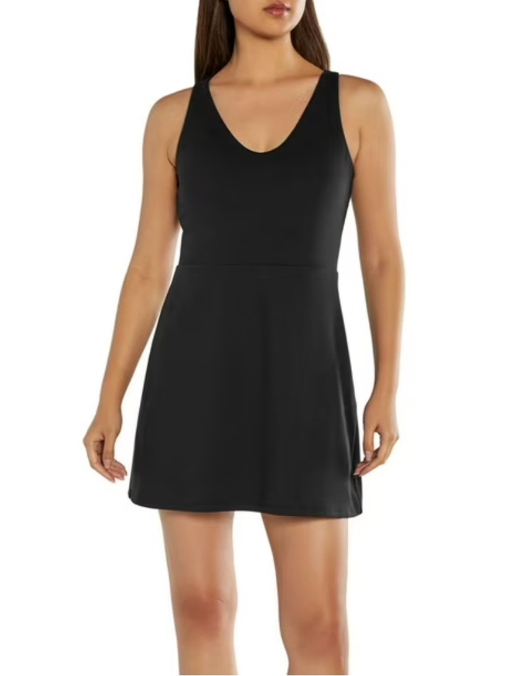 NWT GapFit Black Active Tank Dress Built-In Shorts Size Large
